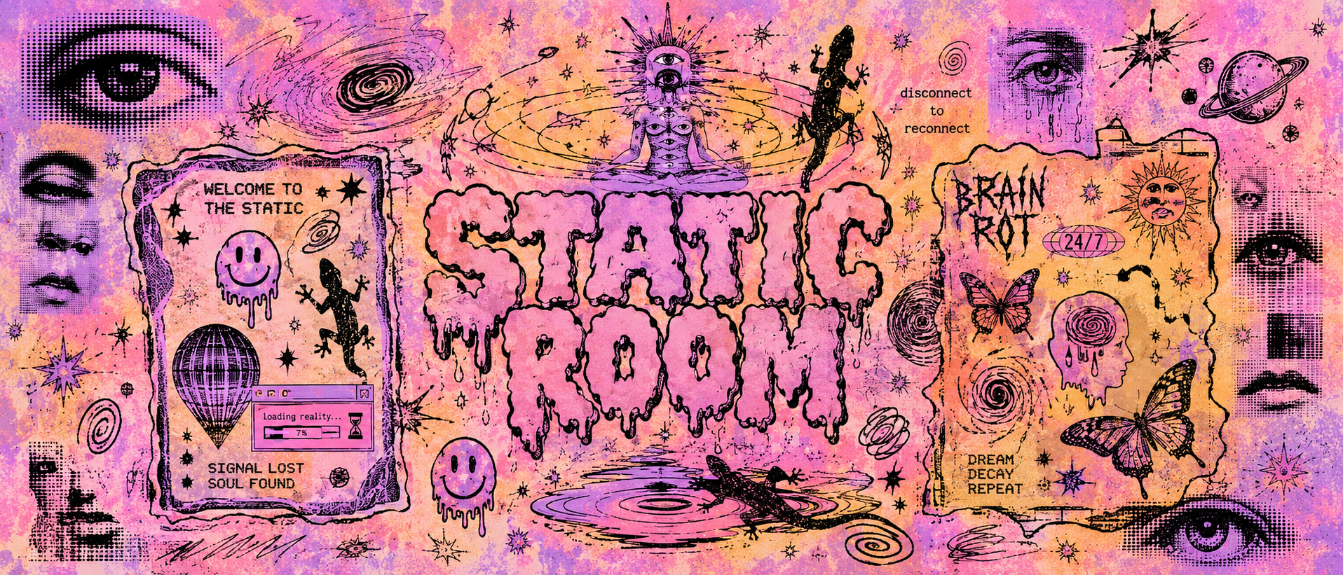 Campanha visual psicodélica da Static Room